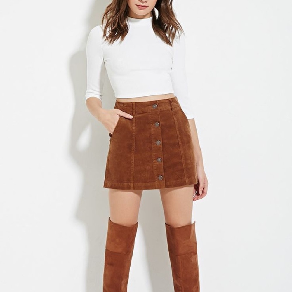 Corduroy mini skirt